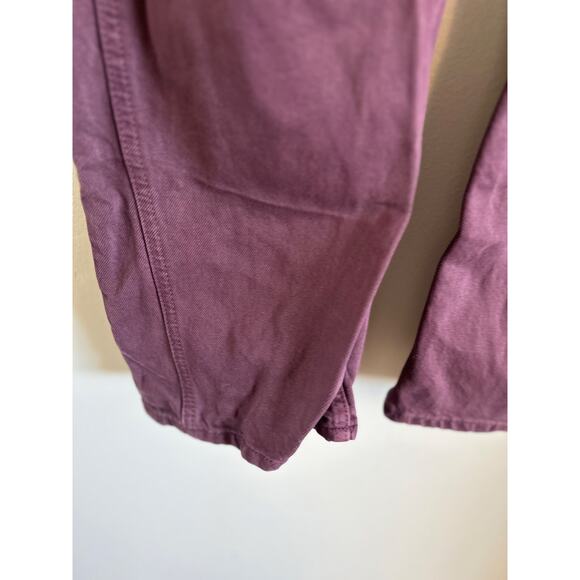 Zara Cranberry Denim Straight Wide Leg Pants 34 (US size 2) - Picture 3 of 7